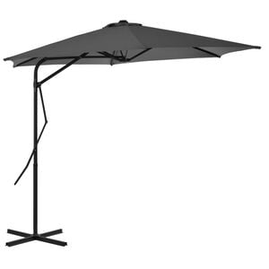 vidaXL Garden Parasol Anthracite Polyester, Steel Large Rotatable