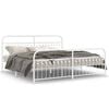 vidaXL Bed Frame White Steel 76 x 80 in Bed Frame Rectangular