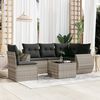 vidaXL Garden Sofa Set Light Grey PE Rattan 6 Piece Set Modular