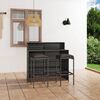 vidaXL Garden Bar Set Gray PE rattan, powder-coated steel, fabric Compact