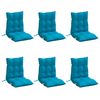 vidaXL Lowback Chair Cushion Set of 6 Light Blue