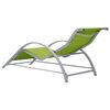 vidaXL Sun Lounger Green Aluminum Standard Adjustable Armrests