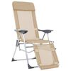 vidaXL Folding Camping Chairs 2 pcs with Footrest Cream Aluminum
