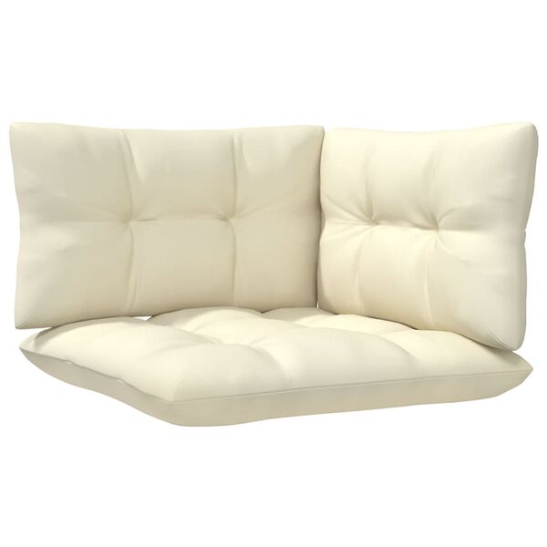 vidaXL Garden Lounge Set Cream Solid Pinewood, Fabric (100% Polyester)