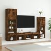 vidaXL 4 Piece TV Wall Units with LED Smoked Oak Engineered Wood