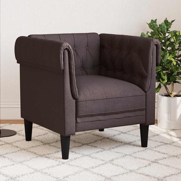 vidaXL Chesterfield Sofa Chair Dark Brown