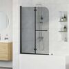 vidaXL Folding Shower Enclosure 2 Panels ESG 47.2"x55.1" Black