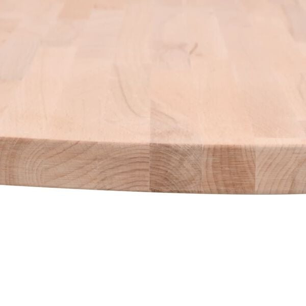 vidaXL Table Top Brown Solid Beech wood Diameter: 23.6 in Durable
