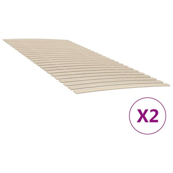 vidaXL Slatted Bed Base Natural wood color Solid poplar wood 35.4x78.7 in