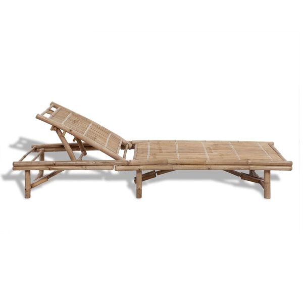 vidaXL Sun Lounger Natural Bamboo Solid Bamboo 78.7 x 25.6 x
