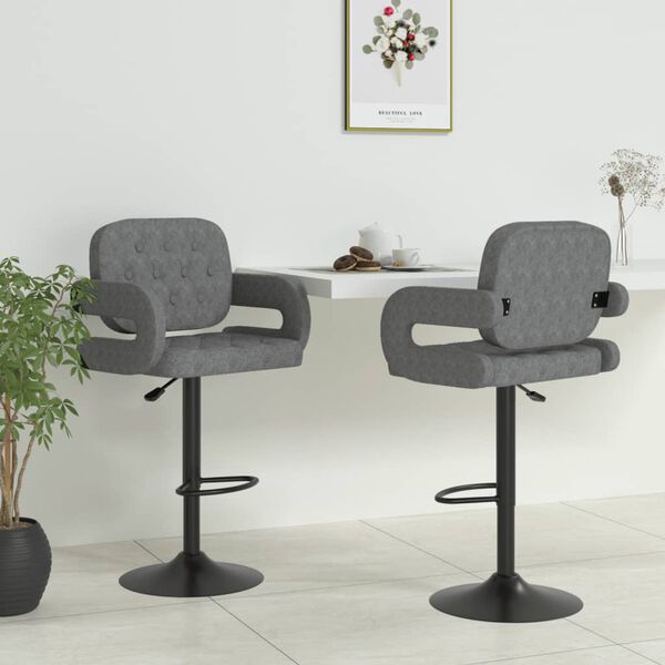vidaXL Bar Stool Set of 2 Light grey