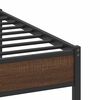 vidaXL Bed Frame Brown Oak Steel Double Stylish Furniture