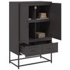 vidaXL Highboard Black Cold-rolled steel Slim Highboard Rectangular