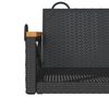 vidaXL Swing Bench Black PE rattan, powder-coated steel, solid acacia wood