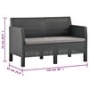 vidaXL Outdoor Lounge Set Anthracite Polypropylene with rattan look