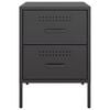 vidaXL Bedside Cabinet Set of 2 Black Steel Compact Bedside Cabinet