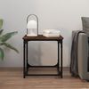 vidaXL Side Table Smoked oak Engineered wood Small Adjustable Feet