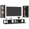 vidaXL TV Cabinet Black Engineered wood Medium TV Cabinet Rectangular