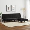 vidaXL 2-Seater Sofa Bed with Footstool Black Velvet