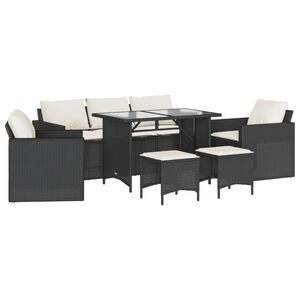 vidaXL Garden Sofa Set Black