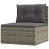 vidaXL Garden Lounge Set Grey PE Rattan Medium Modular
