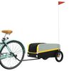 vidaXL Bike Trailer Black and Yellow 66.1 lb Iron