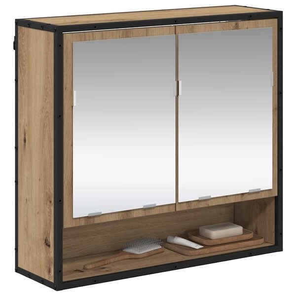 vidaXL Wall Shelf with Shelf Artisan Oak 25.59 x 7.87 x 23.62 in
