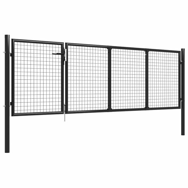 vidaXL Garden Gate Steel 137.8x29.5" Anthracite