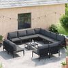 vidaXL Garden Sofa Set with Cushion 11 pcs Black Steel