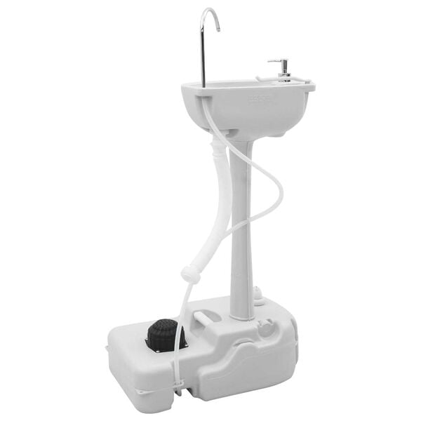 vidaXL Camping Handwash Stand Grey 19.88 x 12.99 x 40.55 in