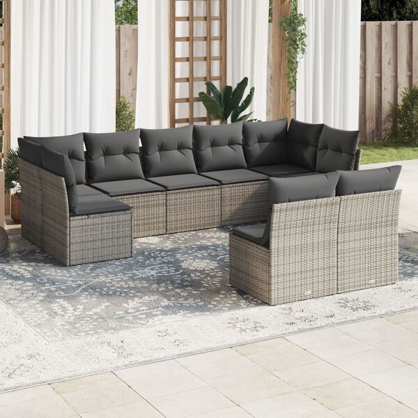 vidaXL Garden Sofa Set Grey