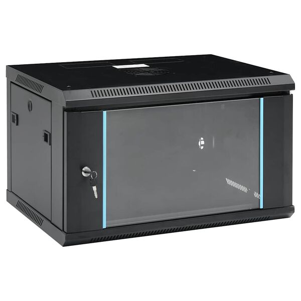 vidaXL 6U Wall Mounted Network Cabinet 19" IP20 23.6"x17.7"x13.8"
