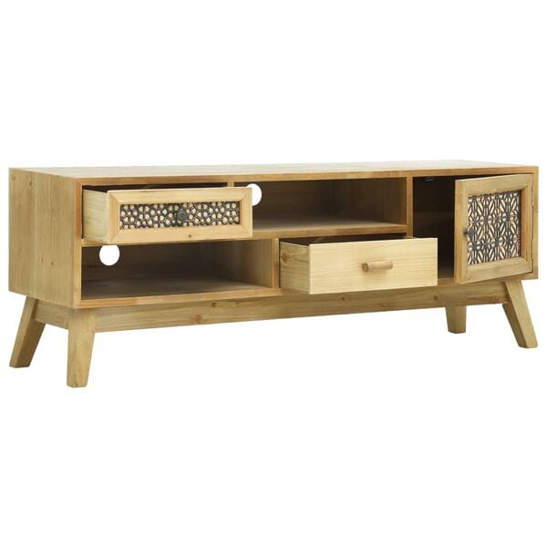 vidaXL TV Cabinet Brown MDF, Pine wood Medium Brown TV Cabinet