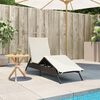 vidaXL Sun Lounger Brown PE Rattan Adjustable Size Adjustable Footrests