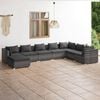 vidaXL Garden Lounge Set Grey PE rattan Large Modular