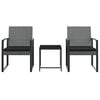 vidaXL Garden Dining Set Dark Grey Polypropylene with rattan look Small