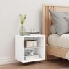vidaXL Bedside Cabinet White Engineered wood, glass Medium