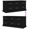 vidaXL TV Cabinet Black Engineered wood Compact TV Cabinet Rectangular