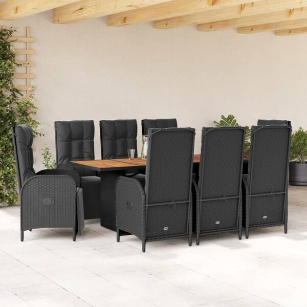 vidaXL Garden Dining Set Black