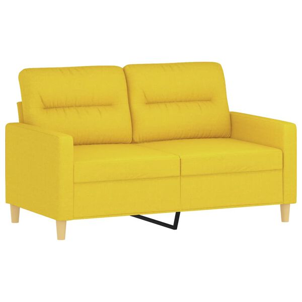 vidaXL 2-seater Sofa Light Yellow Fabric (100% polyester), metal, textilene