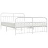 vidaXL Bed Frame White Powder-coated steel 70.9x78.7 in Super King