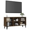 vidaXL TV Stand with Metal Legs Smoked Oak 40.7"x11.8"x19.7"