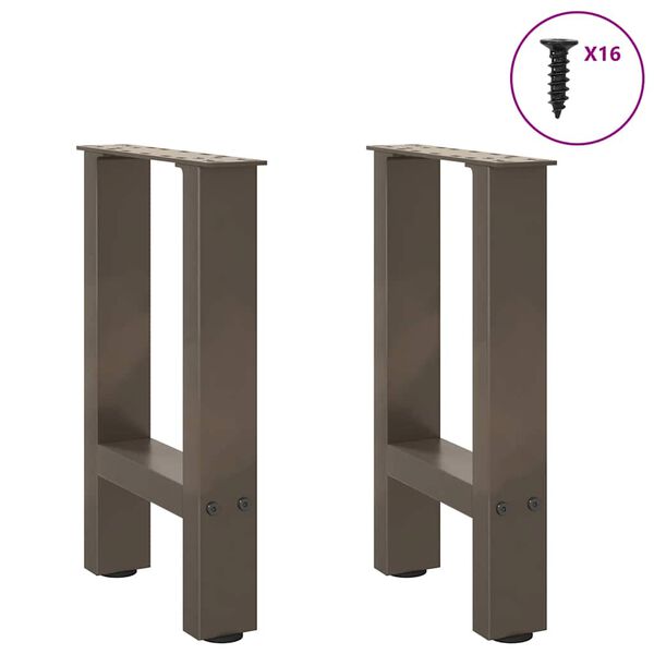 vidaXL Coffee Table Legs Set of 2 Natural Steel Steel Medium