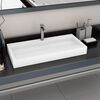 vidaXL Wash Basin 39.4"x18.1"x4.3" Mineral Cast/Marble Cast White