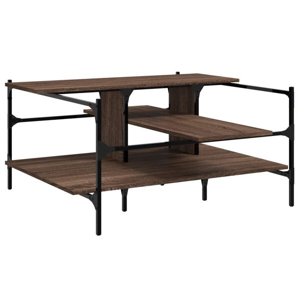 vidaXL Coffee Table Brown Oak Engineered wood, powder-coated steel Medium