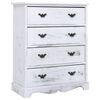 vidaXL Drawer Cabinet White Paulownia wood Medium Drawer Cabinet