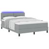 vidaXL Box Spring Bed with Mattress Light gray 55.1" x 74.8" fabric