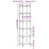 vidaXL Bookcase Black Engineered wood, metal Tall bookshelf