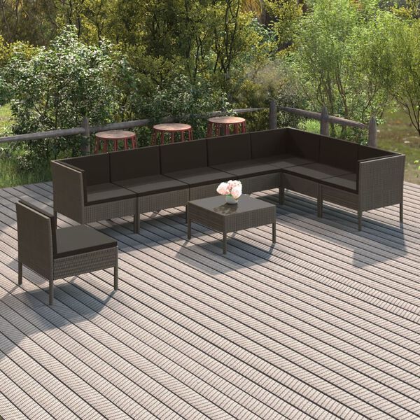 vidaXL Garden Lounge Set Grey, Anthracite (cushions)