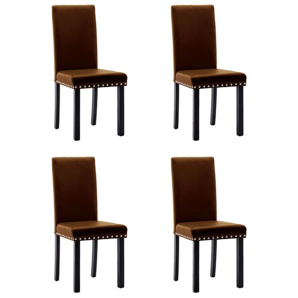 vidaXL Dining Chairs 4 pcs Brown PVC